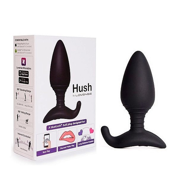 Lovense Hush - Plug Anal Recarregável Em Silicone 7 Modo De Vibração E Controle Por Aplicativo