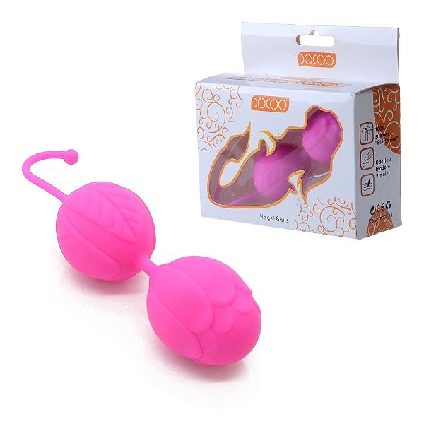 Bolinhas Kegel Balls em Silicone para Pompoarismo com Peso Rosa - XXOO
