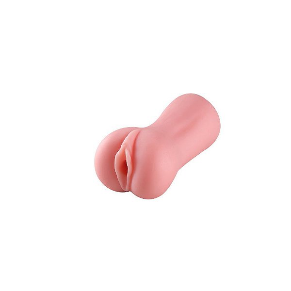 Masturbador Masculino Duplo Para Sexo Oral E Vaginal Em Silicone 14 X 4,5 Cm