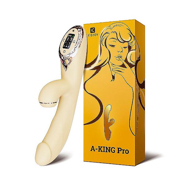 Kisstoy A-King Pro - Vibrador Ponto G E Estimulador de Clitóris Com Pulsação E 9 Modos de Vibração | Cor: Amarelo