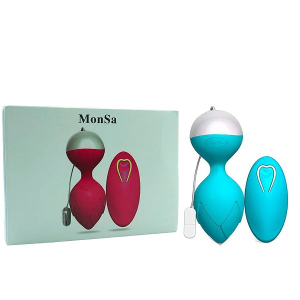 MonSa ManNuo - Cápsula Vibratória Recarregável Com 10 Modos De Vibrações E Controle Via Aplicativo | Cor: Azul