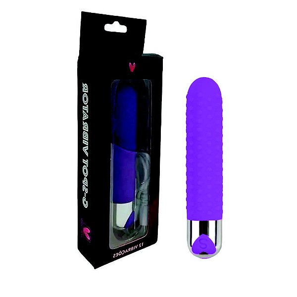 Vibrator G-Spot - Vibrador Personal Em Silicone Com Relevo E 12 Modos De Vibração 13 X 2,5 Cm | Cor: Roxo
