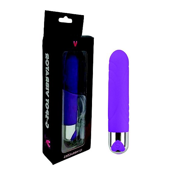 Vibrator G-Spot - Vibrador Personal Em Silicone Com Textura E 12 Modos De Vibração 13 X 2,5 Cm | Cor: Roxo