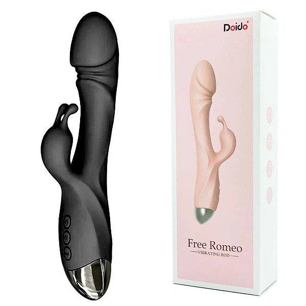 Vibrador Ponto G E Clitóris Recarregável 10 Modos Vibração Preto - FREE ROMEO