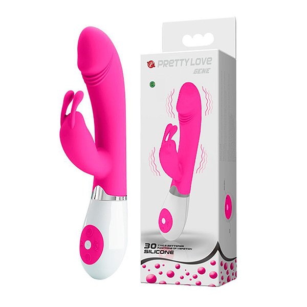 PRETTY LOVE GENE - Vibrador Estimulador De Ponto G E Clitóris Em Forma De Coelho Com 30 Níveis De Vibração - 20 X 3 CM