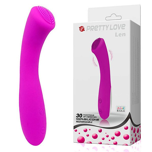 PRETTY LOVE LEN - Vibrador Estimulador De Clitóris Recarregável Em Soft Touch Com 30 Modos De Vibrações - 16 x 3 Cm