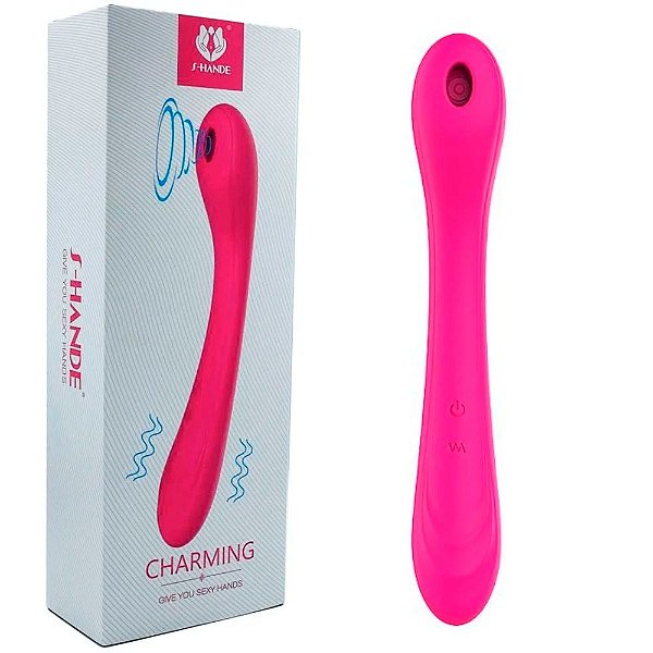 S-HANDE CHARMING - Vibrador Estimulador De Clitóris E De Ponto G Com Vértebras 9 Modos De Vibração E Sucção | Cor: Rosa