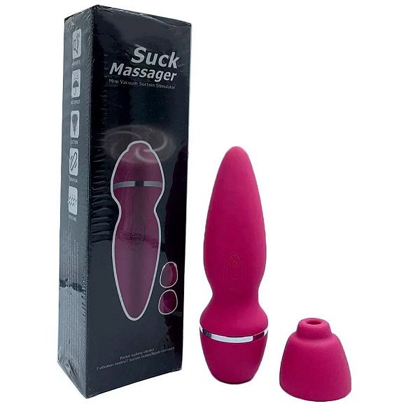 SUCK MASSAGER - Vibrador Estimulador De Clitóris Recarregável Com 7 Modos De Sucção E 7 Modos De Vibração | Cor: Roxo