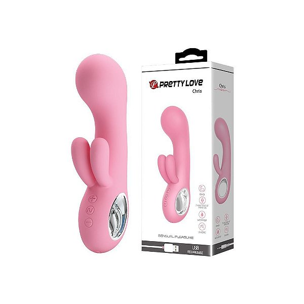 Pretty Love Chris - Vibrador Estimulador de Ponto G e Clítoris Recarregável com 7 Modos de Vibração 15,3 x 3,9 cm | Rosa