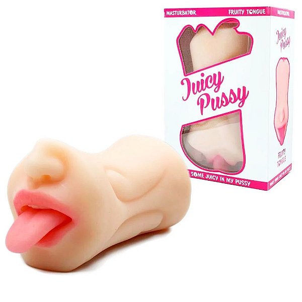 INTT JUICY PUSSY - Masturbador 2 em 1 Que Simula Sexo Vaginal E Oral Feito Em Cyberskin Com Texturas Internas