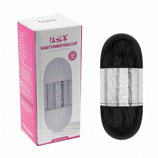 DIBE MASTURBATION CUP - Masturbador Formato de Ovo com Texturas Interna em Cyberskin - 14 X 5,6 CM | Cor: Branco