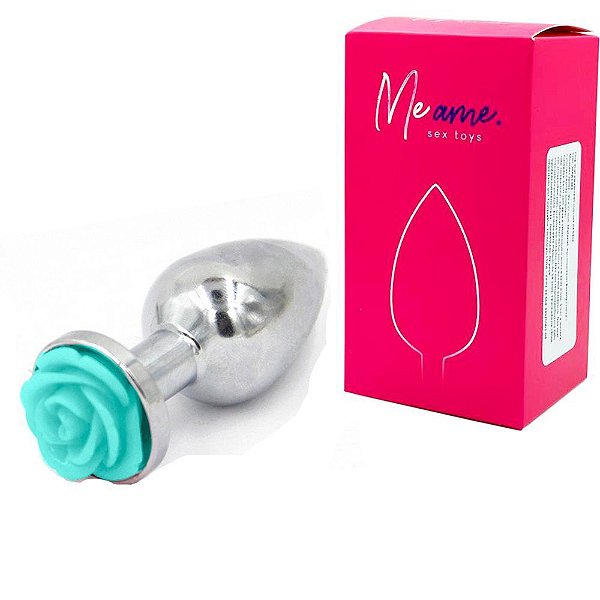 Plug Anal Em Metal Com Flor Lapidada Em Sua Base Tamanho P 6,9 X 3,0 Cm | Cor: Verde