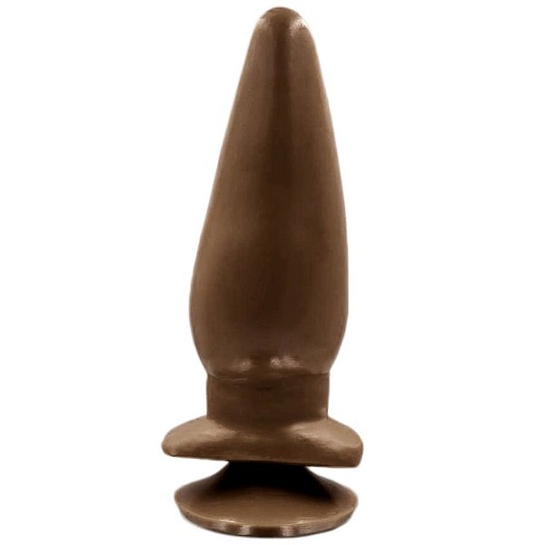 YOUVIBE - Plug Anal Em Formato Cônico Feito Em Silicone Macio Com Ventosa 21 X 6,4 Cm | Cor: Marrom