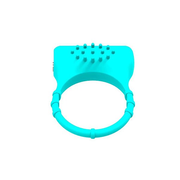 Anel Peniano Com Estimulador De Clitóris E Vibração Única Em Silicone 8,5 X 3,0 Cm | Cor: Azul