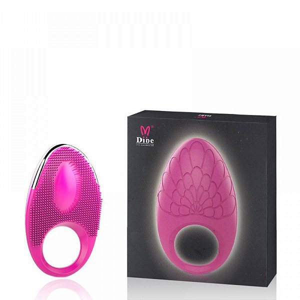 Anel Peniano Recarregável em Soft Touch com 20 Modos de Vibração e Saliências Estimuladoras 9 x 3 cm - Dibe