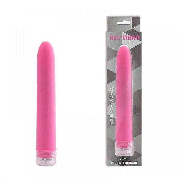 YouVibe  - Vibrador Personal com Textura Aveludada e Vibração Multivelocidade - 17,5 x 2,8 cm | Cor: Rosa Claro