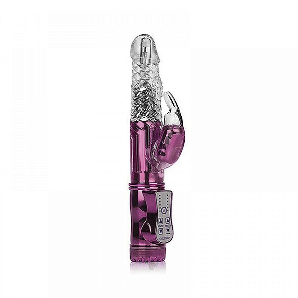 Vibrador Rotativo Jack Rabbit 36 Funçoes com Estimulador Clitoriano Roxo - YOUVIBE