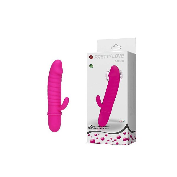 PRETTY LOVE ARND - Mini Vibrador Ponto G com Estimulador Clitoriano e 10 Modos de Vibração