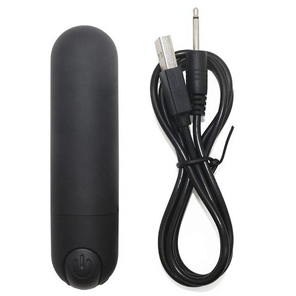 Mini Vibrador Bullet Recarregável Aveludado Preto - YOUVIBE