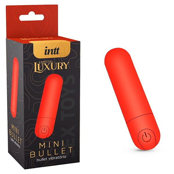 Mini Cápsula Vibratória Aveludada Recarregável 10 Modos de Vibração Vermelho - Intt Luxury