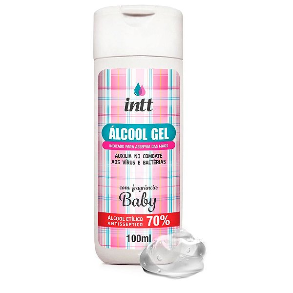 INTT - Álcool Gel Antisséptico 70% com Fragrância Baby - 100 ML