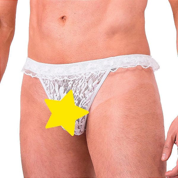 SEXY FANTASY - Cueca Fantasy em Renda Tamanho Único | COR: Branco