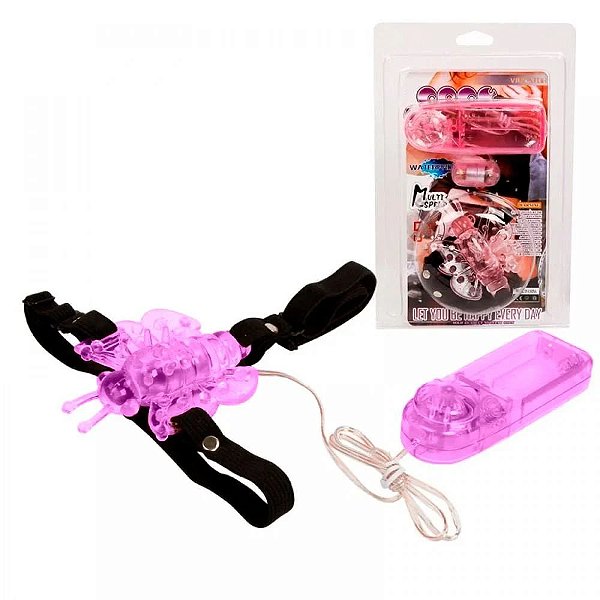 Calcinha Vibratória Estimulador de Clitóris em Formato de Borboleta em Jelly | Cor: Roxo