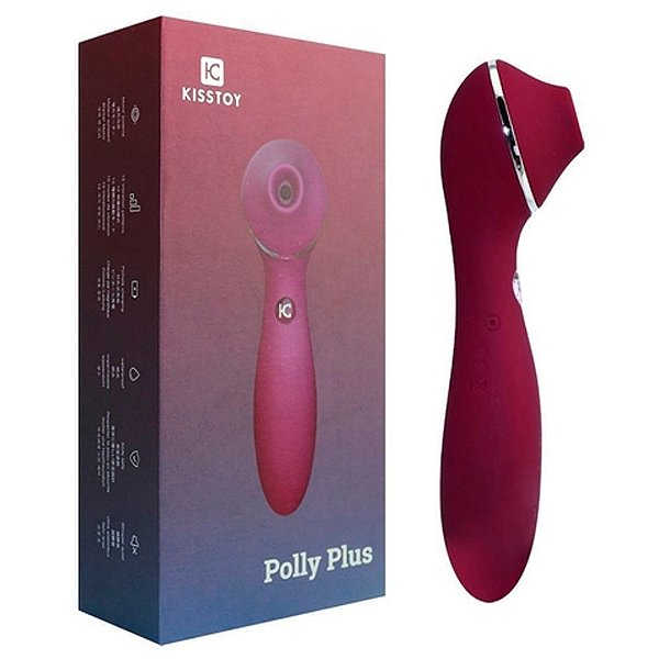 KISSTOY POLLY PLUS - Vibrador Estimulador 2 em 1 com 3 Modos de Sucção e 10 Modos de Vibração Recarregável | Cor: Roxo