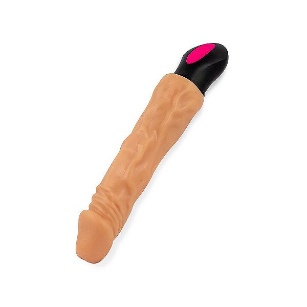 Pênis Realístico em Cyberskin com Vibrador Potente e Aquecimento 30 x 5,5 cm - Q Toys