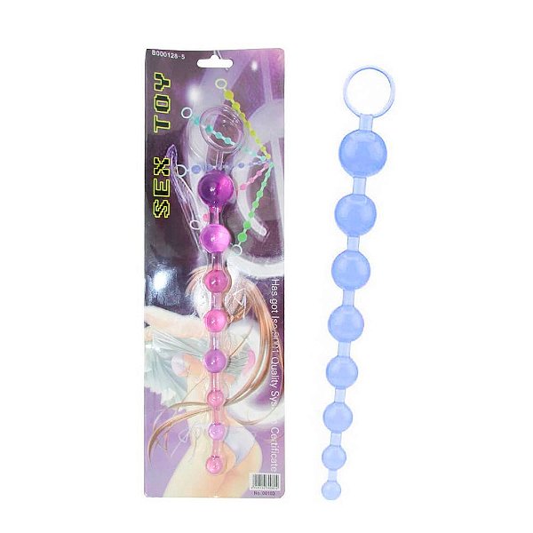 SEX TOY - Bolinhas Tailandesas com Bolas que Aumentam Gradativamente - 24 X 3,3 CM | Cor: Azul