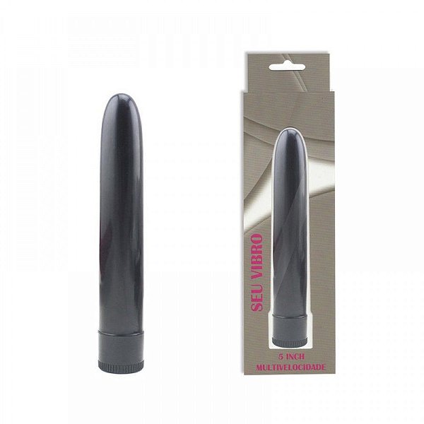 Vibrador Personal com Vibração Multivelocidade Preto 13 x 2,5 cm