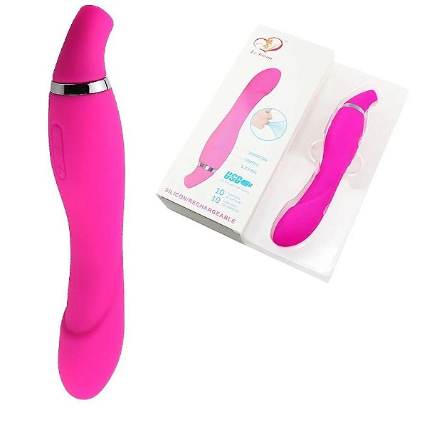 Le Boom - Vibrador e Estimulador Clitoriano Recarregável com 10 Modos de Vibração e 10 Modos de Sucção | Cor: Rosa