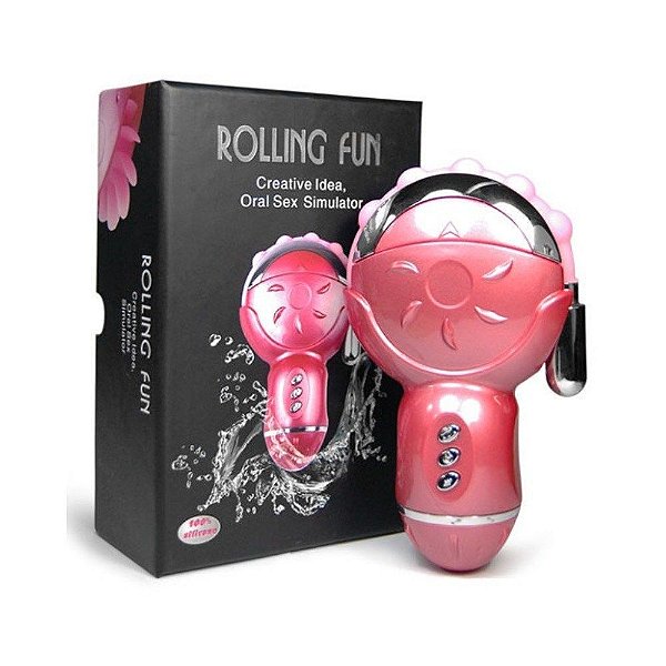 ROLLING FUN - Simulador de Sexo Oral Feminino com 12 Línguas Rotativas e 30 Modos de Vibração - 12 X 7 CM