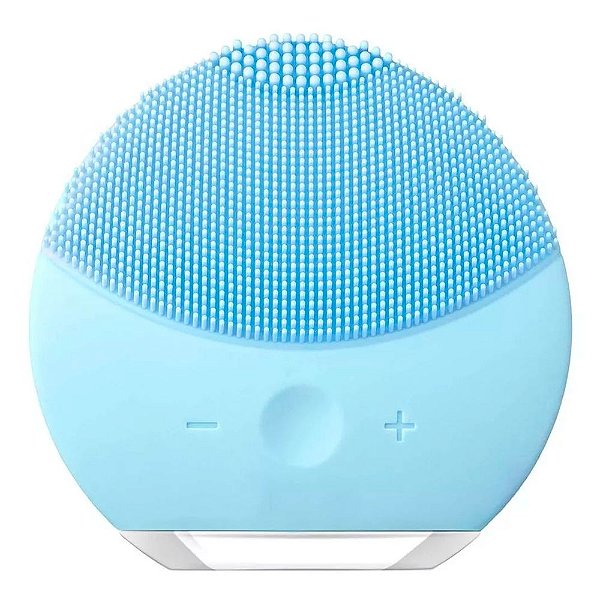 Esponja Massageador Limpeza Facial com Cerdas em Silicone Azul - Luna