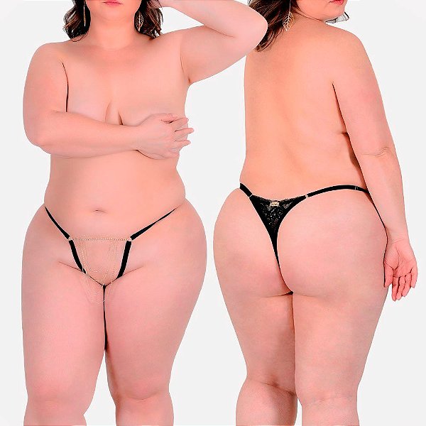 Calcinha Serelepe Fio Dental com Abertura Plus Size - Lingerie Sensualle