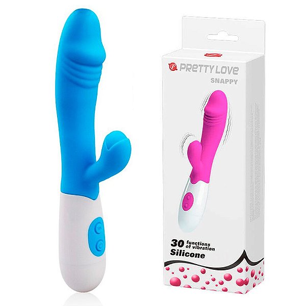 Vibrador Ponto G e Clitóris com 30 Modos de Vibração Azul - Pretty Love Snappy