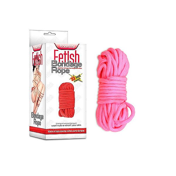 Lovetoy Fetish Bondage Rope - Corda em Algodão - 10 Metros | Cor: Rosa