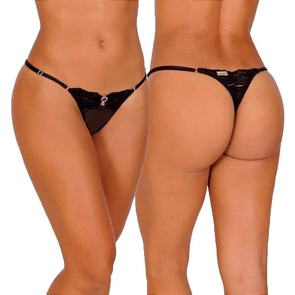 Calcinha Fio dental Boca Rica PINGENTE CORAÇÃO - Lingerie Sensualle
