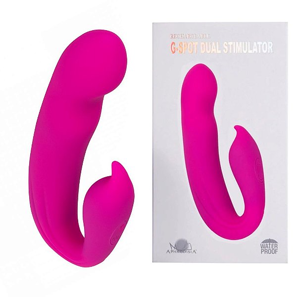 APHRODISIA G-SPOT DUAL STIMULATOR - Strapless 2 Motores, 10 Modos Vibração 5 Movimentos no Ponto G | Cor: Rosa