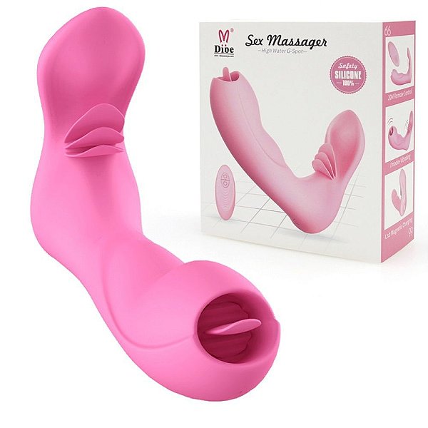 Calcinha Vibratória Estimulador Clitoriano E Simulador Língua 7 Modos de Vibração Sex Massager Amanda - Dibe