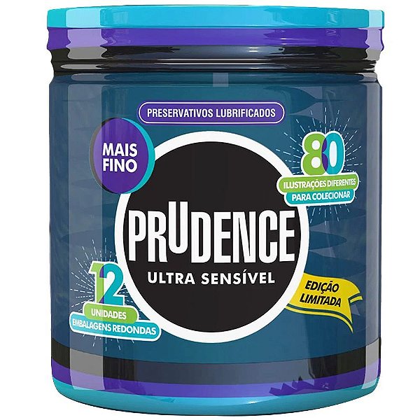 PRUDENCE REDONDINHA - Preservativo Ultra Sensível Com Embalagem Redonda | 12 Unidades