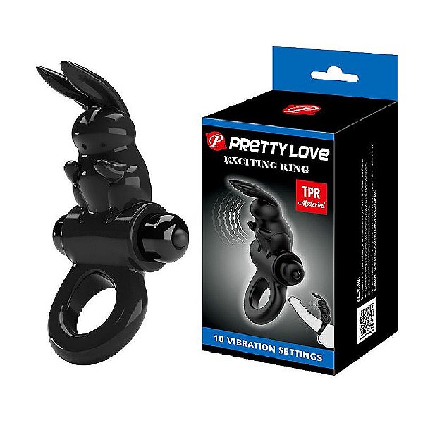 Pretty Love Exciting Ring - Anel Peniano Com Formato De Coelho E Estimulador De Clitóris Com 10 Modos de Vibração