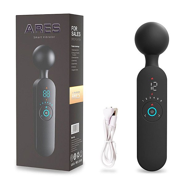 Massageador Varinha Mágica Recarregável e Aquecimento - Ares Me Ame