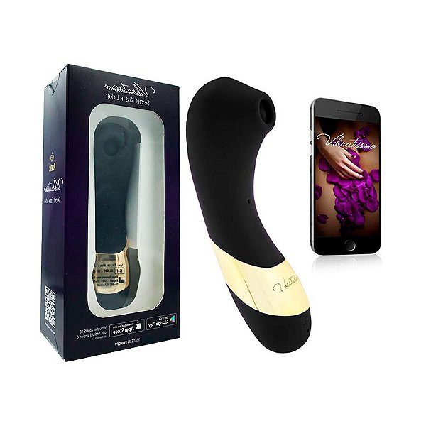 Estimulador de Clitóris 12 Modos de Sucção e 7 Intensidades - Vibratissímo Se:Cret Kiss + Licker