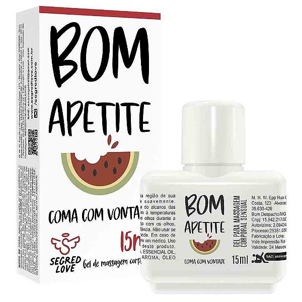 Gel Massagem Corporal Beijável E Tatuagem Adesiva Bom Apetite - Segred Love