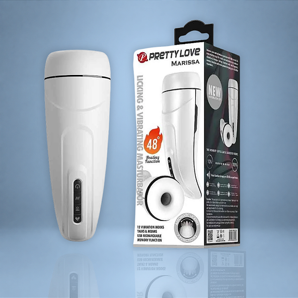 Masturbador Masculino Lanterna Pretty Love Sienna – Vibração, Sucção, Aquecimento 48°C e Som Interativo