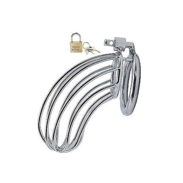 Cinto De Castidade Masculino Gaiola Com Ponta Vazada 4,5 Cm- Youvibe