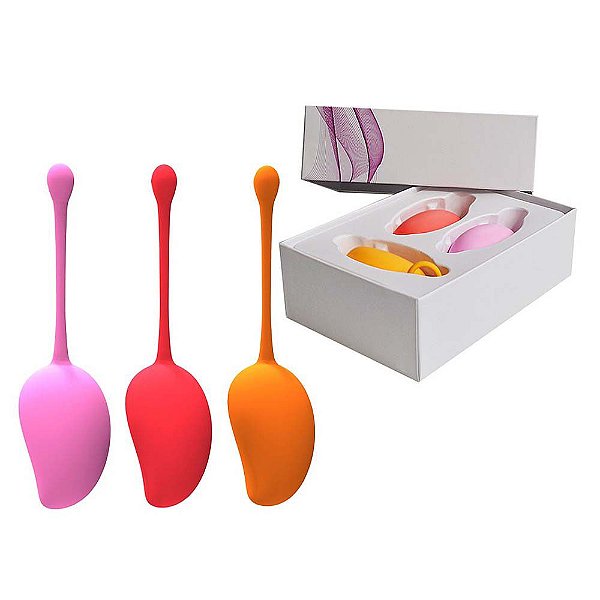 Kit Para Pompoarismo Com 3 Pesos Em Formato De Manga - Kegel Exercise System