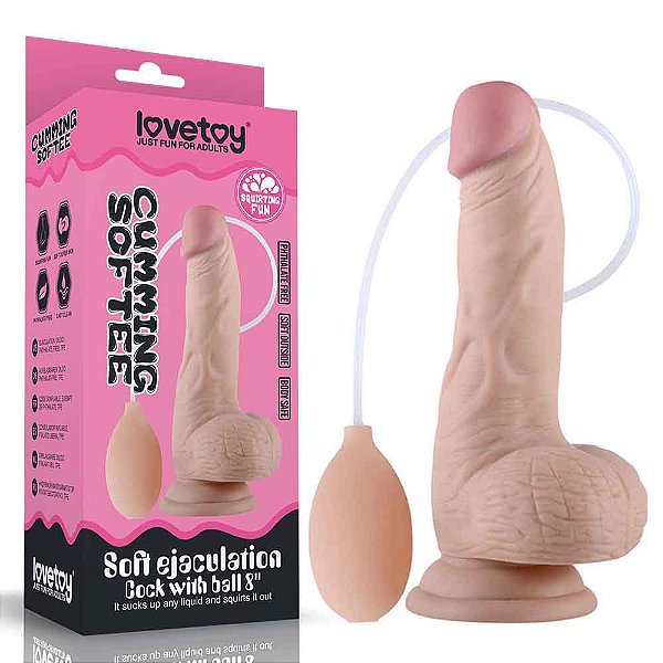 Pênis Realístico Ejaculador Com Ventosa 20 cm - Lovetoy