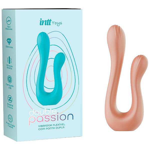 Vibrador Double Passion Nude: 10 Modos de Vibração - Intt Toys